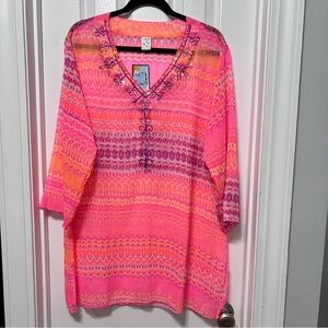 RINA Swimsuit Cover Up Embroidered Beaded